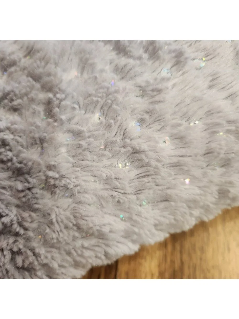 Sparkly Plush Throw Blanket Cozy Sequin‎ Embellished Soft Grey